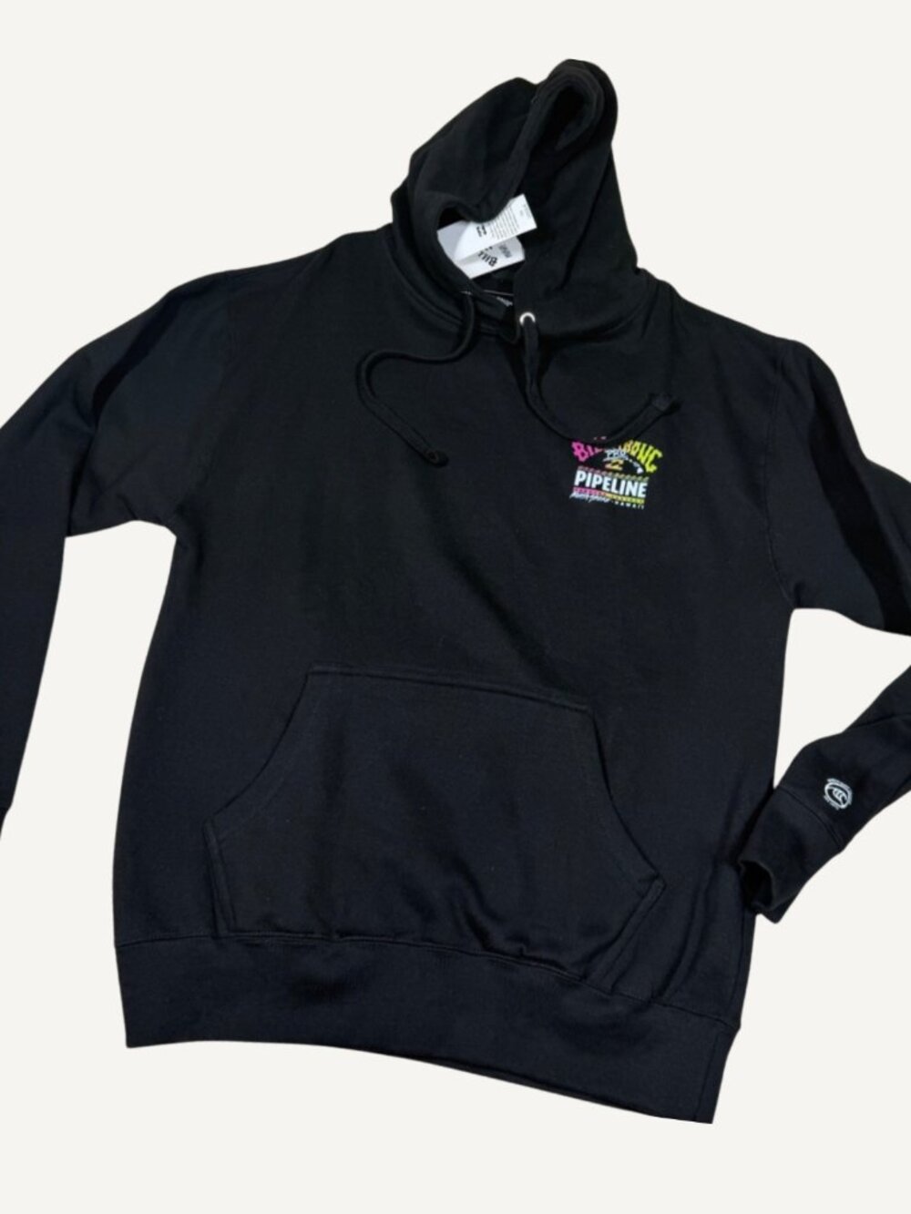 Billabong Pipeline Hawaii Hoodie Mens M Black Surf Graphic Pullover NWT - Picture 2 of 12